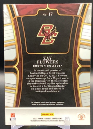 Zay Flowers 2023 Panini Select Draft Picks Blue Rookie Baltimore Ravens - Bild 2 von 2