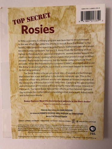 Top Secret Rosies: The Female Computers - (EX.-LIBRARY) DVD /Cover Art Only - Imagen 3 de 5