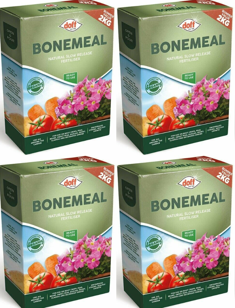 4x Doff Bonemeal Natural Organic Slow Release Growth Plant Feed Fertiliser 2kg