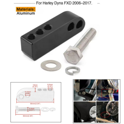 CNC Headlight Extension Block Black For Harley Dyna Low Rider Street Bob 06-17