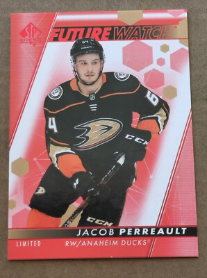 Jacob Perreault 2022-23 SP Authentic Limited Red Future Watch #109 Anaheim Ducks