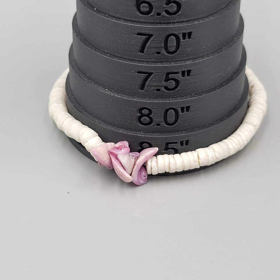 复古夏威夷 Puka 贝壳脚链紫色口音外壳 8.5 — 第 4/4 张图片