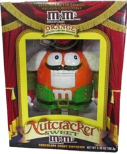 M&Ms Nutcracker Dispenser Orange Green NO Candy Holiday Collectible