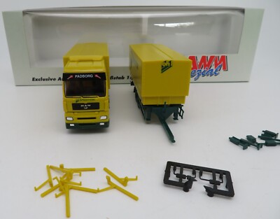 AWM MAN TGA XXL caisse 20ft DHL + remorque 2 essieux caisse 20ft DHL HO
