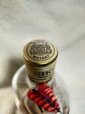 80s Vintage Nikka G&G Whisky Empty Yellow Ship in Bottle & Cowboy