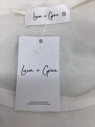 Luca & Grace Women’s Oversized Small Sweatshirt Long Sleeve White - 第 9/12 張圖片