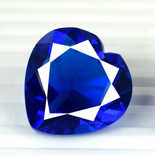 45-55 Ct Lab-Created London Blue Topaz Gemstone Heart Shape Certified Best Deal - Picture 10 of 11
