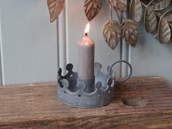 Kammerleuchter Kerzenhalter KerzenstäNder Krone Vintage Shabby Chic Antique-image