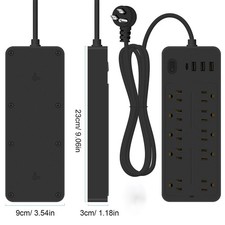 US Power Strip Surge Protector 10 AC Outlets 3 USB Ports Type C Port 3.9FT Cable
