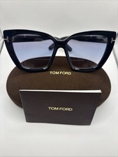 TOM FORD Scarlet-02 FT0920 01B Shiny Black Grad Blue Pink 57 Women's Sunglasses