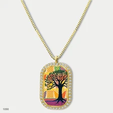 New Tree Of Life Pendant Necklace Chain Image Dog Tag Chain Gift Design Trendy G