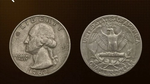 1962-D Washington Quarter Silver 25C Circulated US Coin Denver Mint