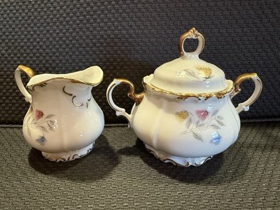 Edelstein Bavaria Maria Theresia Sugar Bowl And Creamer
