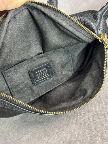Authentique rare sac ceinture coach sac banane uni noir F48738 cuir Japon - Photo 11/13