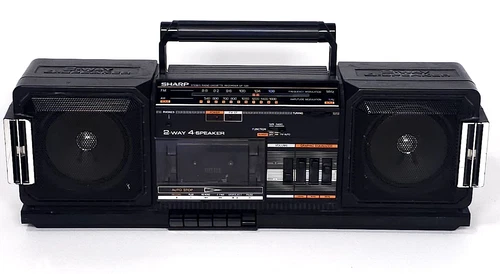 Vtg Sharp GF-330 Stereo Ghetto Blaster Boombox Radio Cassette ~ Works Read
