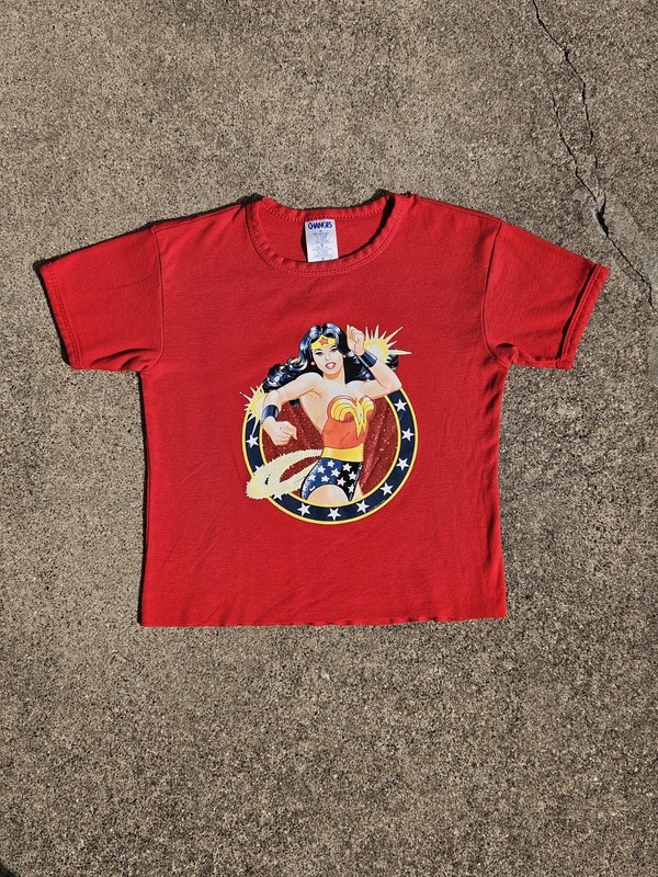 2002 Girls Wonder Woman Crop Tee