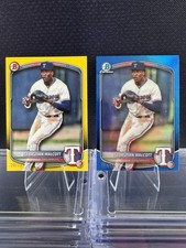 2025 Bowman Sebastian Walcott Yellow /75 & Blue Chrome /150 Texas Rangers