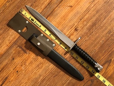 Vintage 80s 90s Swiss Army M1957 M57 Knife Bayonet, Scabbard