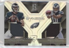 2017 Panini Spectra Synced Swatches 25/199 Carson Wentz Mack Hollins #13 0p6