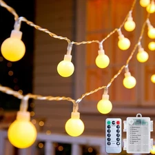 Minetom Battery Operated String Lights, 21FT 60 LED Globe 1 Pack, Warm White 