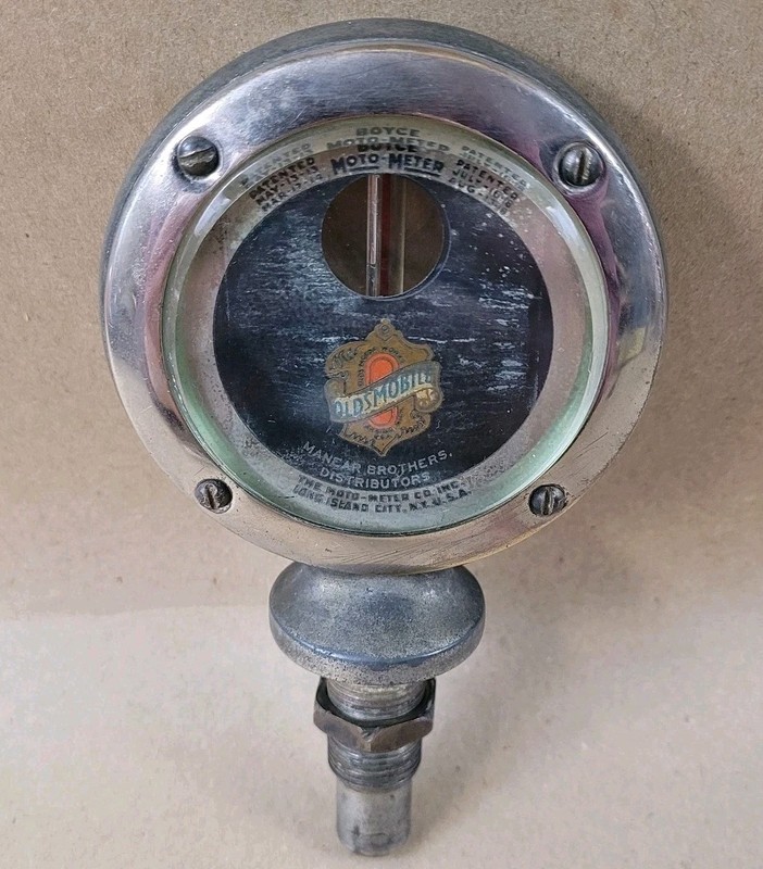 1910s 1920s OLDSMOBILE BOYCE MOTOMETER Radiator Gauge Badge Emblem Hood Ornament