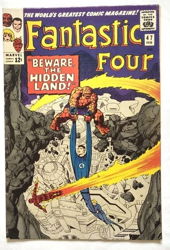 Fantastic Four #47 1966 Vintage Marvel Comic Inhumans Black Bolt Grade 5.0 Kirby