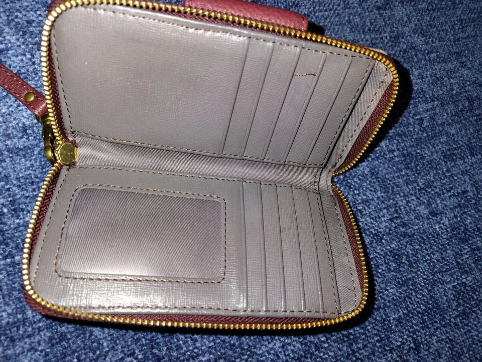 Fossil Patchwork Leder umlaufender Reißverschluss Clutch Geldbörse mehrfarbig Kalbsleder  - Bild 3 von 4