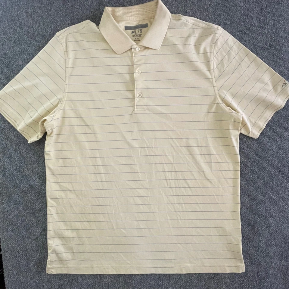 Рубашка поло для гольфа мужская Greg Norman ML75 Play Dry размер XL масляно-желтая в полоску - Изображение 2 из 4