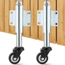 2" Spring Loaded Gate Caster, Set of 2 TPU Wheel Heavy Duty Casters, Load