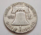 1949 Benjamin Franklin ERRORS REVERSE Half Dollar 90% Silver 50c (X020)