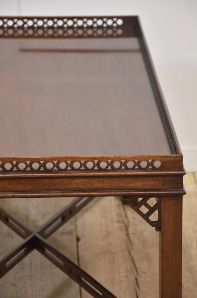 Mahogany Coffee Table | Rectangular Top with Pierced Border - Image 2 of 4