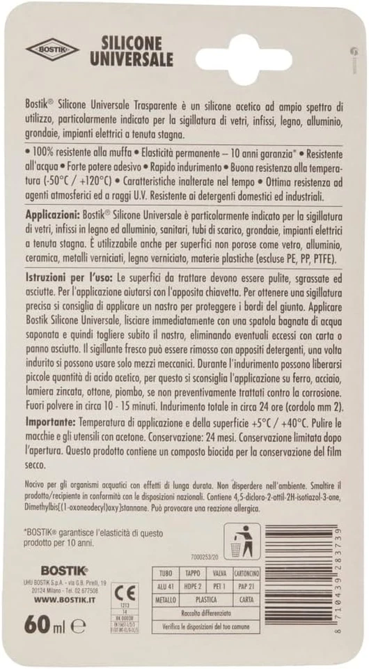 UHUBP D2476 Silicone, Trasparente - Immagine 2 di 4