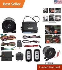 Keyless Entry Car Alarm System with 110 Decibel Siren  Auto Lock Features