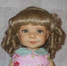 WEE 3 MADELINE Doll Wig SIZE 12-13.5 BLONDE Ringlet Curls Bangs B NWT