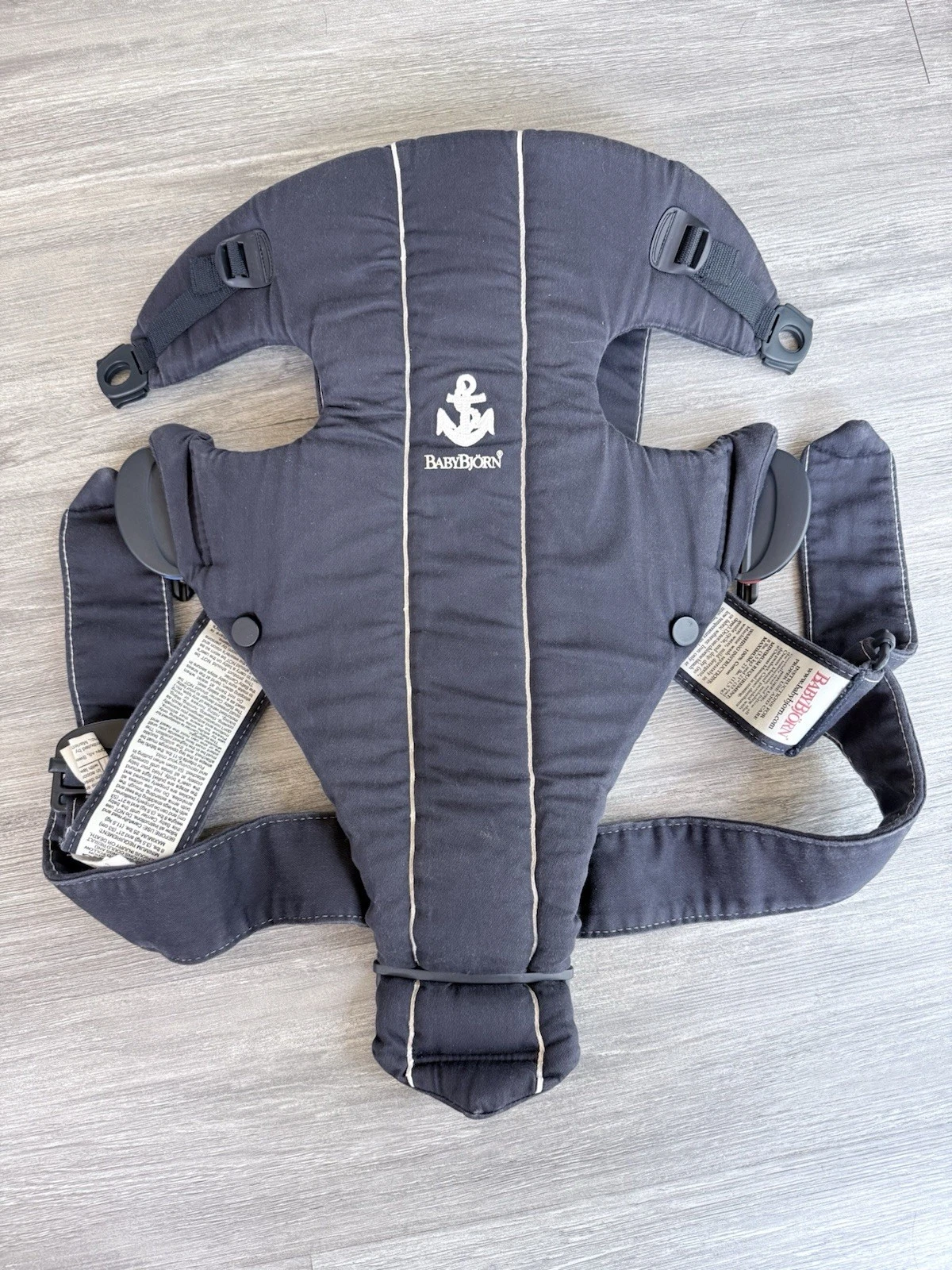 BabyBjörn Baby Bjorn Carrier Newborn Infant 8-25 lb Navy Blue Embroidered Anchor