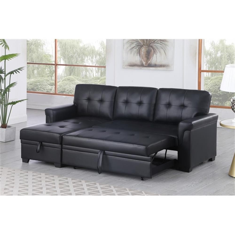 Home Square 2-Piece Set with Sleeper Sofa and Coffee Table in Brown & Black