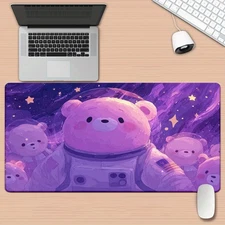 40*90cm Purple bear astronaut Pad for Desk, Gaming, Office Decor, Non-Slip Rubbe