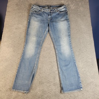Silver Jeans Womens 20 Blue Aiko Bootcut Medium Wash Stretch Denim Western