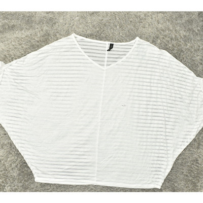 New Lane Bryant White Blouse Size 18/20 Plus Rayon Blend V Neck Short  Sleeve