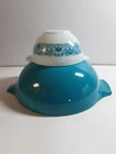 Vintage Pyrex Apollo 11 Horizon Blue Cinderella Mixing Bowls #441 And #444