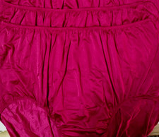2 Nylon Panties/ Granny High Waisted/ Double Nylon Layer Crotch/ RED/ 7XL/ 8L