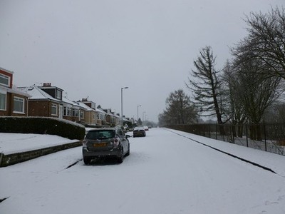 Foto 6x4 Schnee auf Strathclyde Road, Motherwell Hamilton\/NS7255 nach sechs c2018
