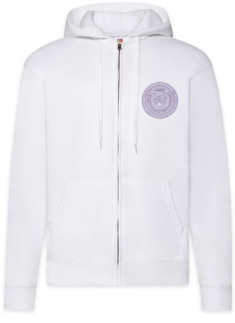 Owl Circle Zipper Hoodie Celtic Yantra Hinduism Buddhism Hindu Shiva Buddha Om