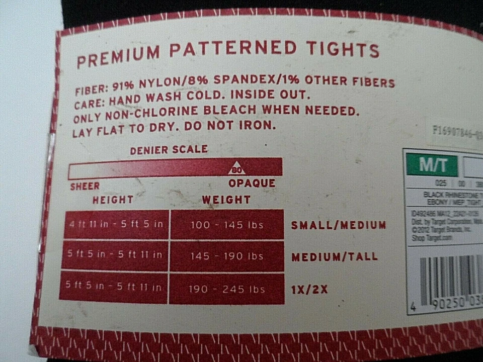 1 Par de Medias Merona Premium Estampado Negro Estrás Talla: M/T (po) Foto 4 de 4