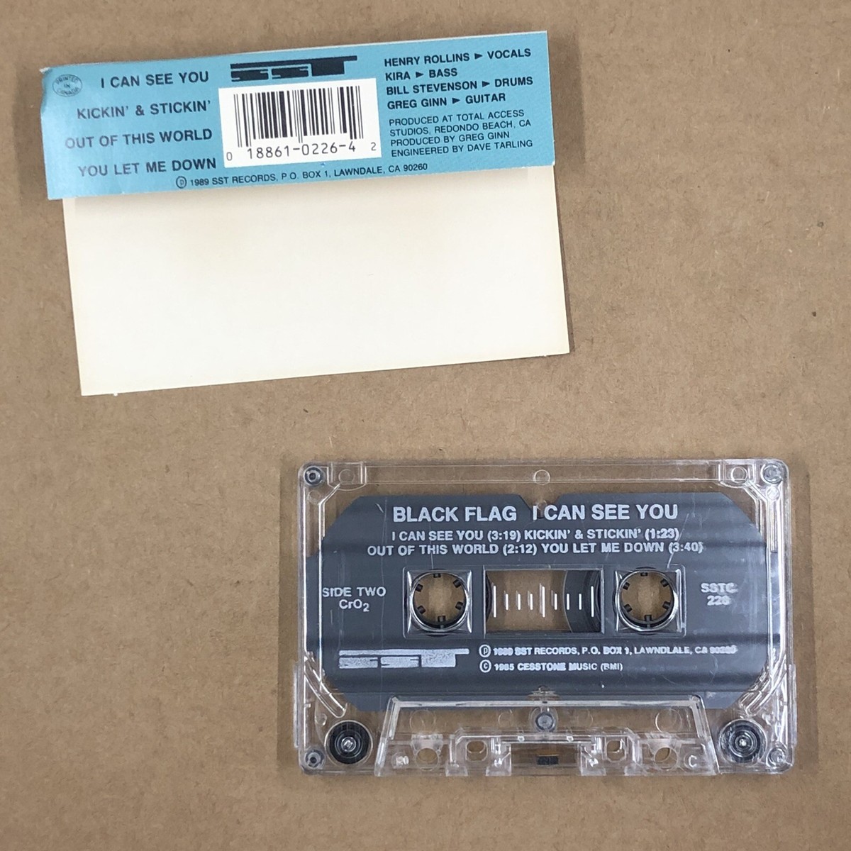 BLACK FLAG Cassette Tape 80s Punk I CAN SEE YOU SST RECORDS HENRY