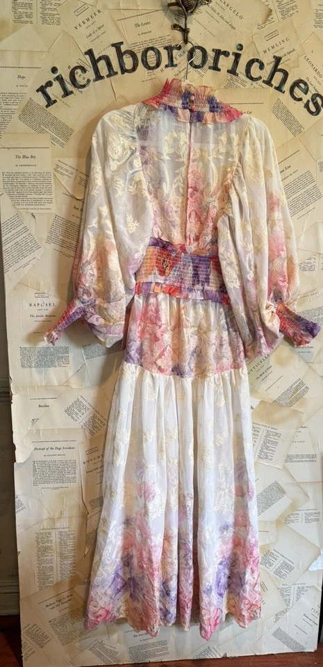 Vestido Anthropologie Bhldn Elliatt Grandeur Manga Larga Floral Organza XS NUEVO CON ETIQUETAS Foto 3 de 4