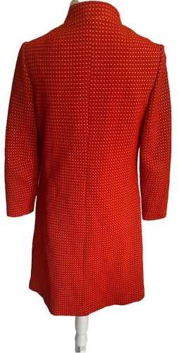 Vintage Judy Wayne Coat Dress 60s 70s MOD MCM Orange And Green Lined Office EUC - Picture 3 of 5