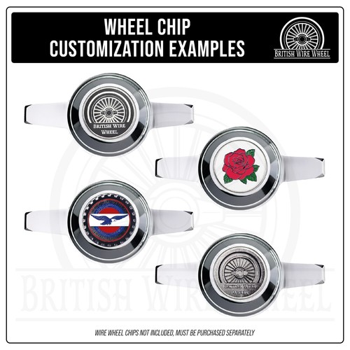 Zenith 2 Bar Cut Chrome Knock Off Spinner Caps for Lowriders, Set of 4 + Hammer - Picture 7 of 9