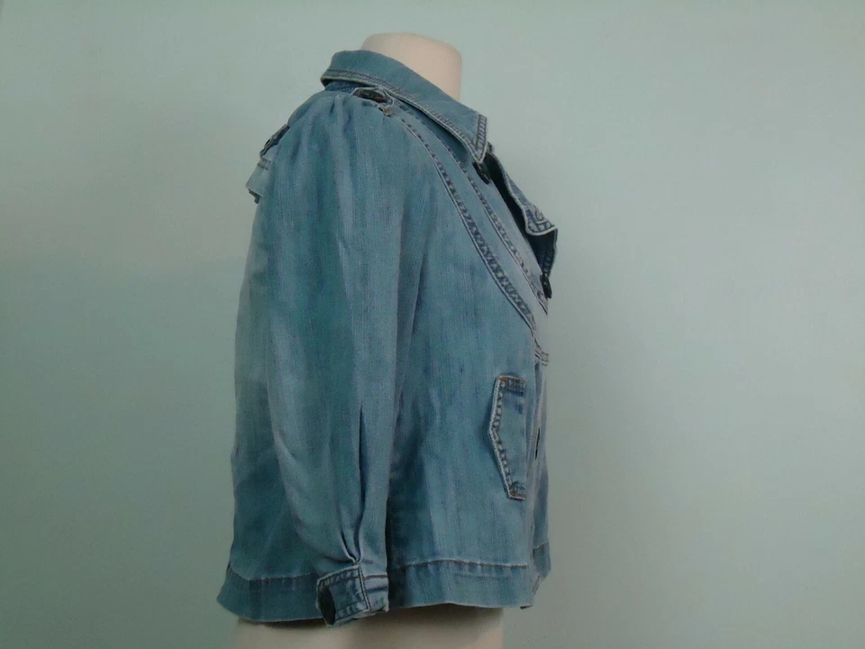 Chaqueta vaquera para mujer Dollhouse azul de doble botonadura mezcla de algodón talla S Foto 4 de 4