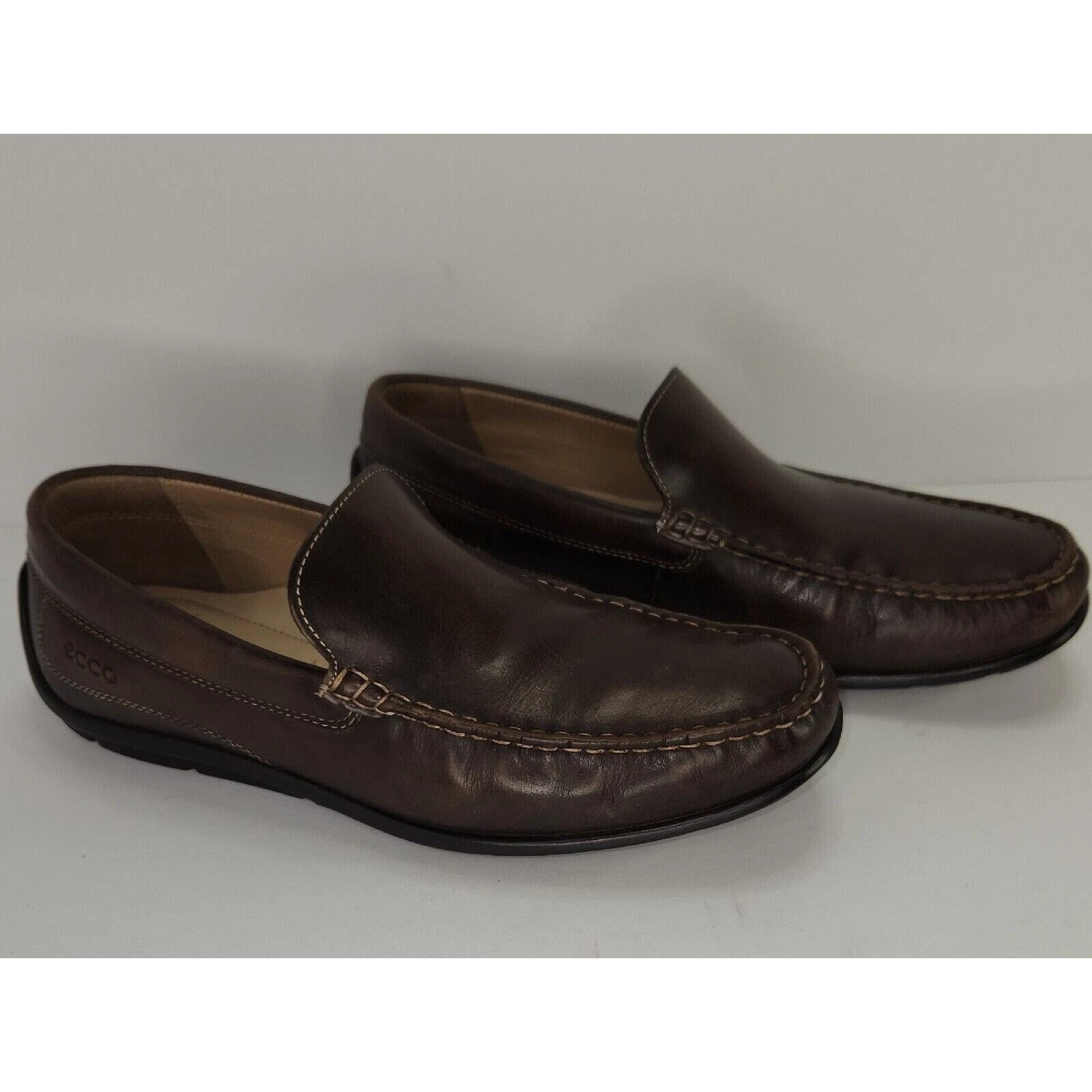 Mocassino Ecco Classic Moc uomo 43 9 pelle marrone guida slip on scarpa elegante